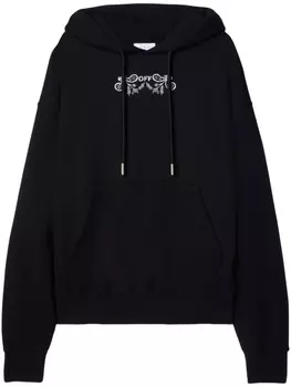 Off-White худи с вышивкой Tattoo Bandana, черный