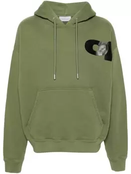 Off-White худи Shared Logo, зеленый