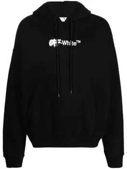 Off-White худи Spray Helvetica с вышитым логотипом, черный
