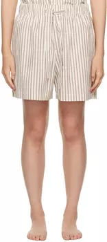 Off-White и коричневые пижамные шорты с кулиской Tekla