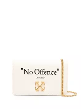 Off-White Jitney leather crossbody bag, нейтральный цвет