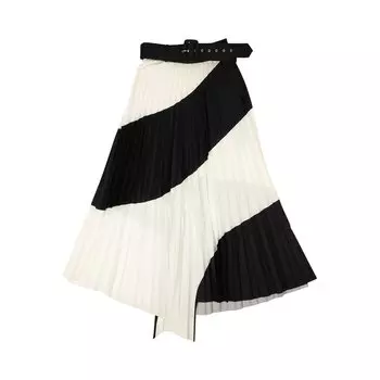 Off-White Юбка со спиральной плиссировкой, Черная