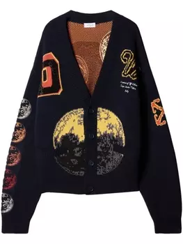 Off-White кардиган Moon Phase, синий