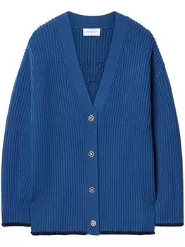 Off-White кардиган с вышитым логотипом, синий