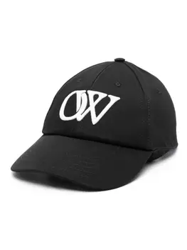 Off-White кепка с вышитым логотипом, черный