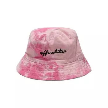 Off-White Kids Бархатная панама с принтом тай-дай, цвет Розовый/Черный