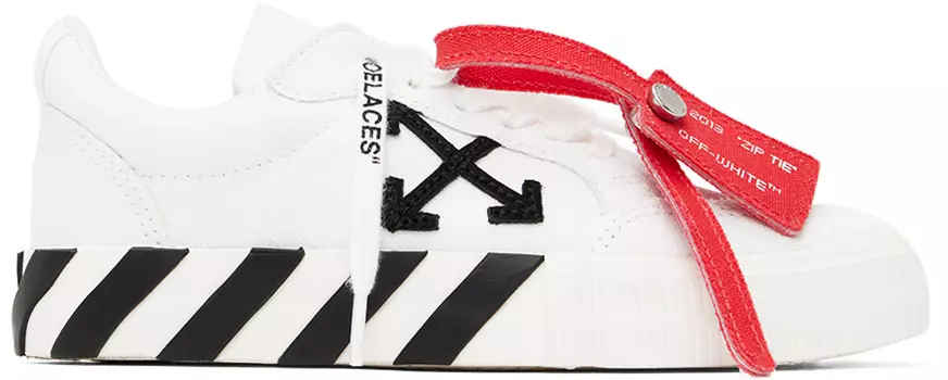 Off-White Kids Бело-черные вулканизированные кроссовки