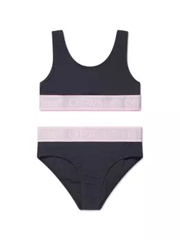 Off-White Kids бикини с логотипом, черный