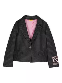 Off-White Kids блейзер с нашивкой «Стрелки», серый