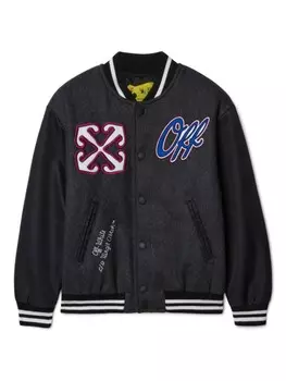 Off-White Kids бомбер OW Patch, черный