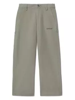 Off-White Kids брюки Bookish, зеленый