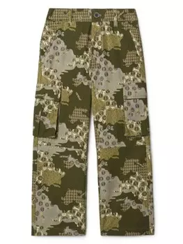 Off-White Kids брюки карго Crazy Camo, зеленый