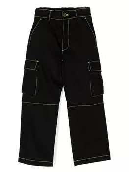 Off-White Kids брюки карго с карманами, черный