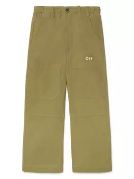Off-White Kids брюки Off Stamp, зеленый