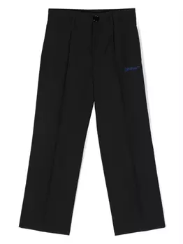 Off-White Kids брюки с вышитым логотипом и складками, черный