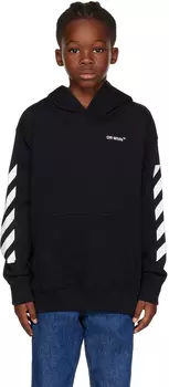 Off-White Kids Черная резиновая толстовка со стрелками