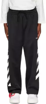 Off-White Kids Черные брюки для отдыха Helvetica