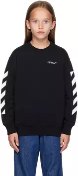 Off-White Kids Черный классический свитшот Arrow