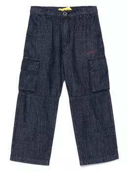 Off-White Kids Diagonal Bookish джинсы карго, синий