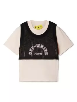 Off-White Kids двухслойная футболка Team 23, розовый
