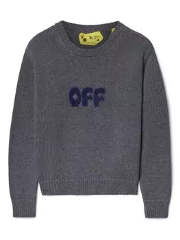 Off-White Kids джемпер Arrow Chunky с логотипом, серый