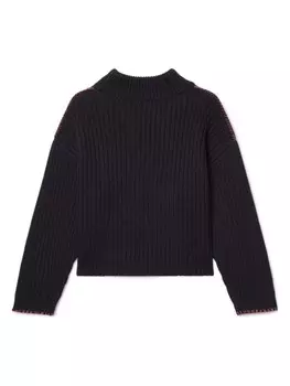 Off-White Kids джемпер Off Stamp в рубчик, черный