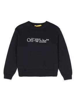 Off-White Kids джемпер с вышитым логотипом, синий