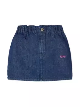 Off-White Kids джинсовая мини-юбка Off Stamp, синий