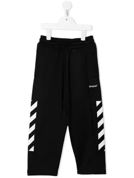 Off-White Kids джоггеры Off Helvetica с принтом, черный
