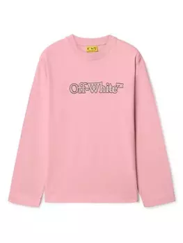 Off-White Kids футболка Big Bookish, розовый