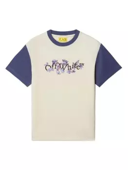 Off-White Kids футболка Bookish Flowers, белый