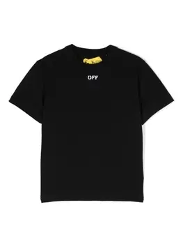 Off-White Kids футболка из органического хлопка с логотипом Arrows, черный