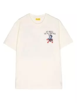 Off-White Kids футболка с графичным принтом, нейтральный цвет