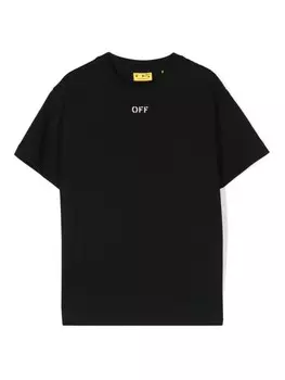 Off-White Kids футболка с логотипом Arrow Stitched, черный