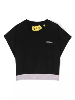 Off-White Kids футболка с логотипом, черный