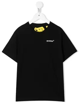Off-White Kids футболка с логотипом, черный