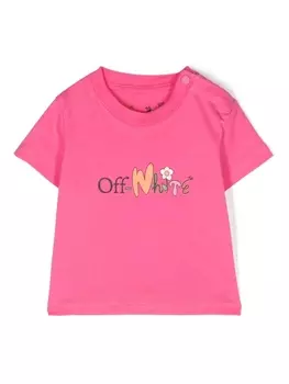 Off-White Kids футболка с логотипом, розовый