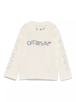 Off-White Kids футболка с логотипом, серый