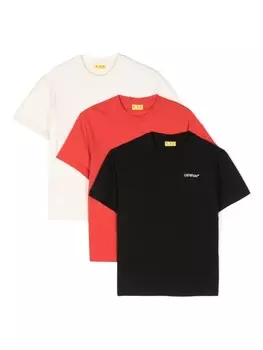 Off-White Kids футболка с логотипом (упаковка из трех штук), черный