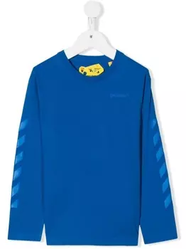 Off-White Kids футболка с полосками Diag, синий