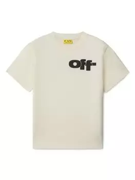 Off-White Kids футболка Type Graphic, нейтральный цвет