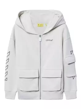Off-White Kids худи Bookish на молнии, серый
