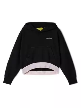 Off-White Kids худи Bookish с логотипом, черный