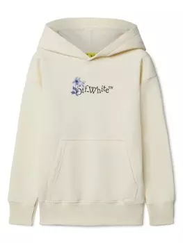 Off-White Kids худи с логотипом Arrow Flowers, белый