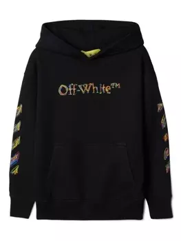 Off-White Kids худи с логотипом, черный