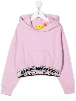 Off-White Kids худи с логотипом, розовый