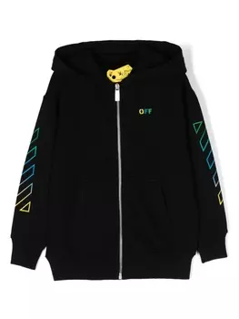 Off-White Kids худи с вышитым логотипом, черный