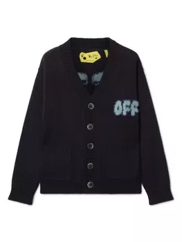 Off-White Kids кардиган Arrow Chunky с логотипом, черный