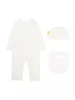 Off-White Kids комплект для новорожденного с логотипом, белый