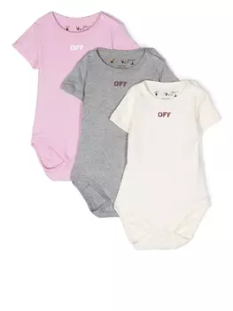 Off-White Kids комплект из трех комбинезонов, розовый